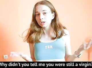 My stepbrother didn't expect me to take his virginity. ANNA BALI blowjob teen (18+)